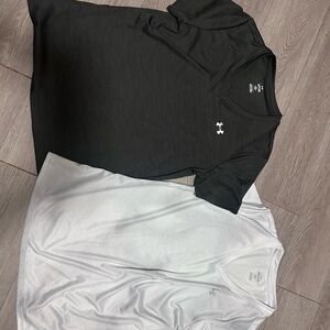 Under Armour Black and White V-Neck Performance Tees